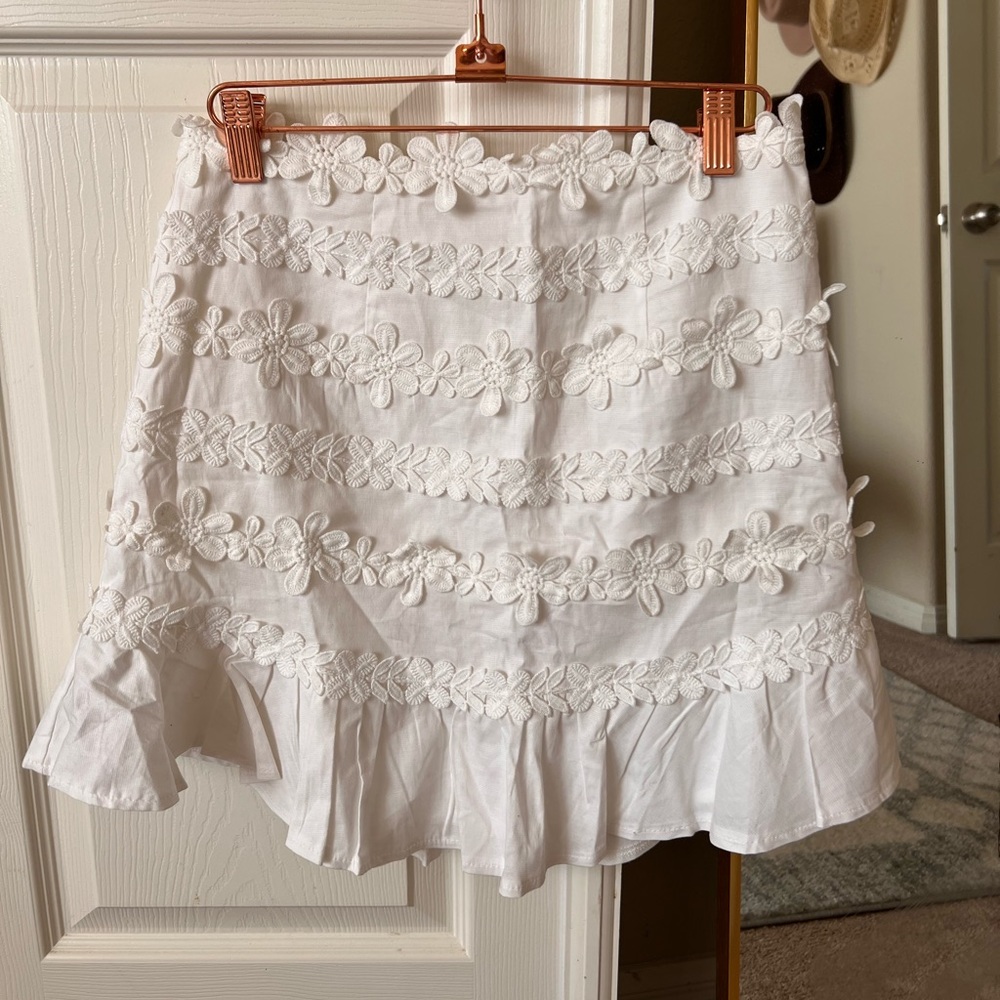 White floral skirt